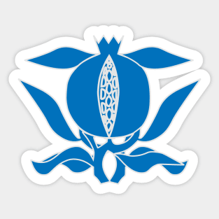 Blue heraldic pomegranate Sticker